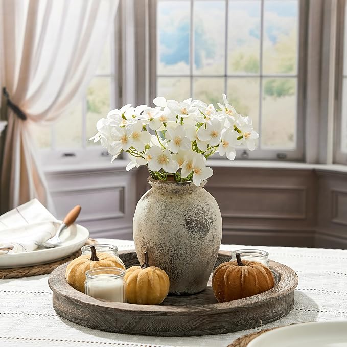 5.94" Ceramic Vase for Home Decor, Decorative Terracotta Farmhouse Rustic Vases for Living Room Kitchen Bedroom Bathroom Entryway Mantel Table, Pottery Vases for Pampas Grass Dried Fresh Flowers
