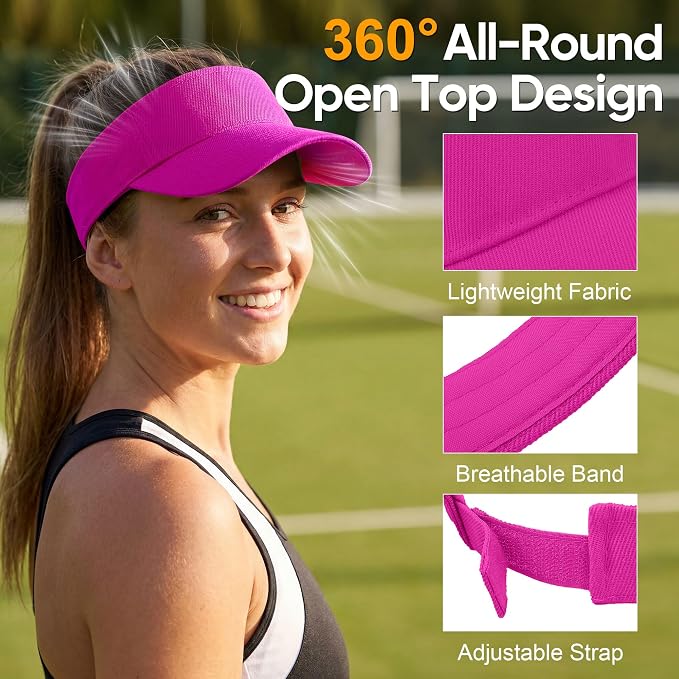 Sports Sun Visor Hats Adjustable Sun Visor Caps for Women and Men