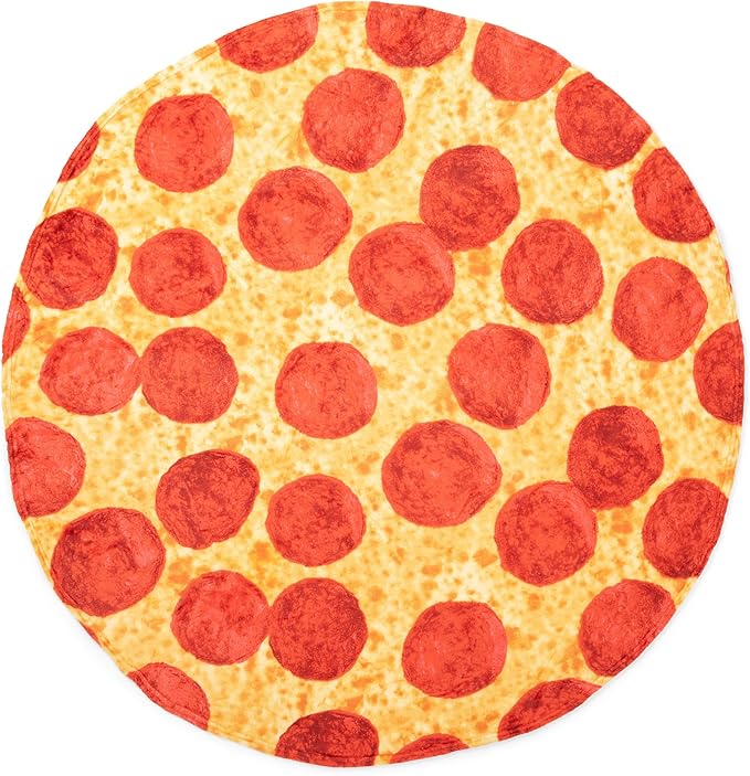 WHAT DO YOU MEME? Cozy Concepts Co. Pizza Comfort Blanket by Relatable Viral Trend Throw Blanket, Looks Like Giant Pizza to Wrap Yourself Up, Fun Room Decor or Gift, Large 65” Cozy Fleece