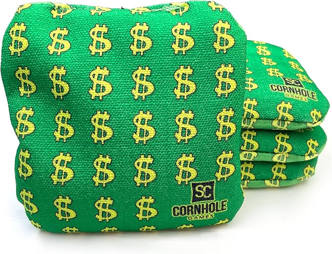 Professional Dual Sided Cornhole Bags- 16 oz 6x6 w/Premium Resin Fill - Official Tournament Slide/Stick Pro Bean Bags - Regulation/Approved