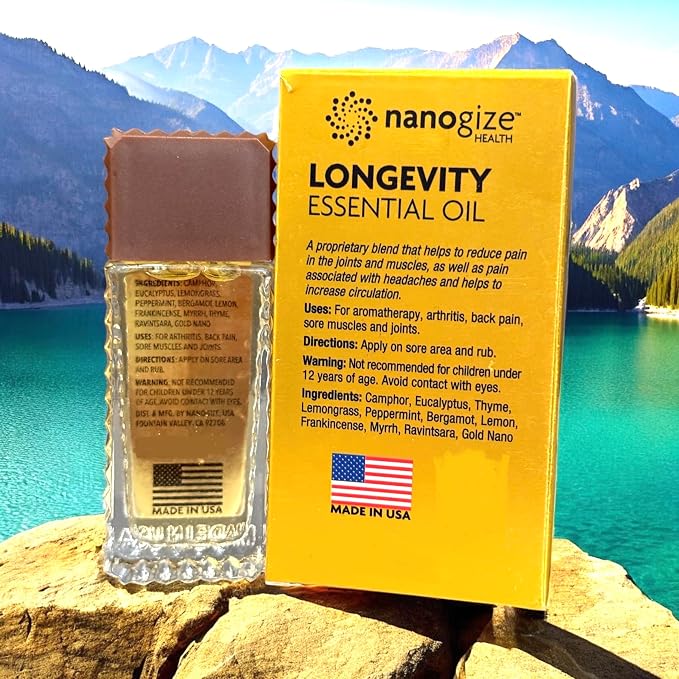 1 Pack - Twin Bottles Longevity Nanogize Essentail Oil - Hai Chai Dau LAN Nano Longevity - 21mL per Bottle with 2 Bottles per Order - Made in USA
