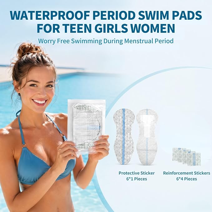 Waterproof Pads for Swimming，Swimming Private Stickers for Women | Skin-Friendly Private Area Protection | Dirt Prevention for Swimming & Daily Activities | 7-Pack（5.9 * 16.5in）