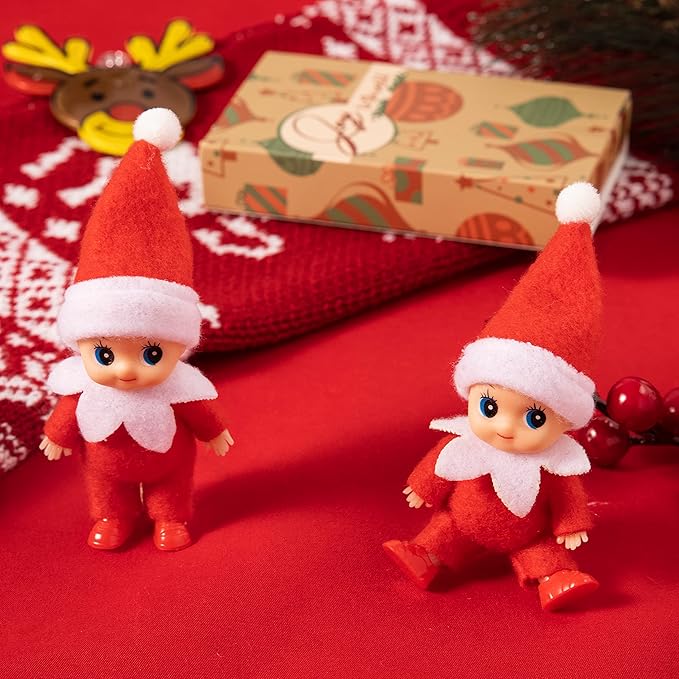JOYIN 2 Pcs Christmas Elf Plush Doll Tiny Soft Plush Toy Doll Xmas Gift for Party Favors Party Supplies Christmas Decor, Xmas Gift