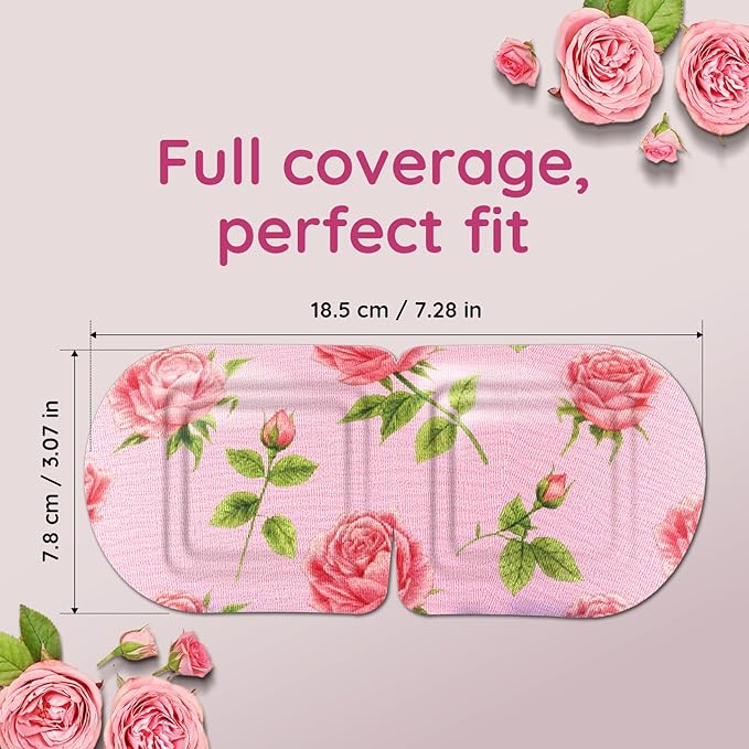 16 Pack Rose Steam Eye Mask for Dryness, Puffiness, Strain & Relaxation, Heated Eye Mask for Sleep & Travel, Self-Heating & Disposable Warm Compress, Travel Essentials, Relaxation Gifts for Women