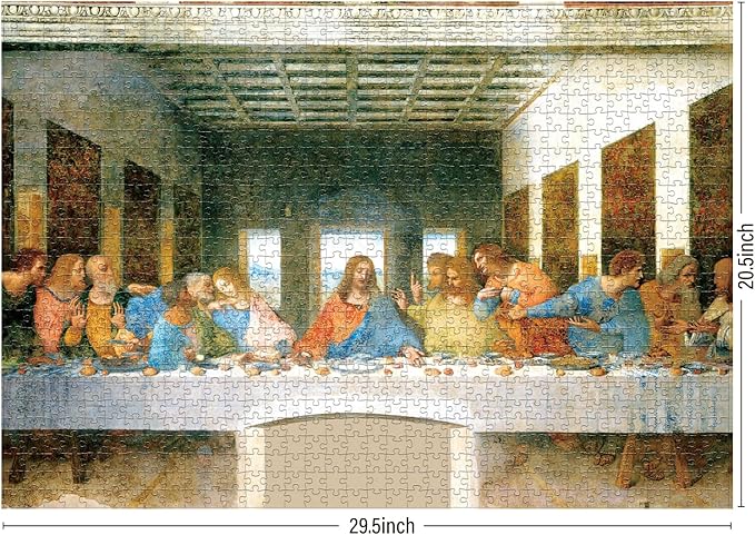 Antelope - Last Supper Puzzle Mural Leonardo da Vinci Officially Licensed - 1000 Pieces High Resolution, Matte Finish, Smooth Edging, No Dust Classic Artistic Puzzle