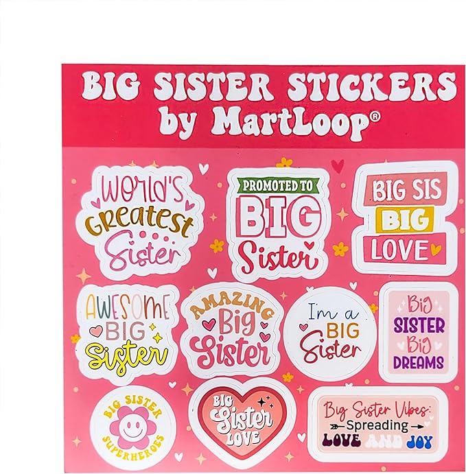 MartLoop Best Big Sister Doll Bundle - Includes Doll, Book, and Stickers – Perfect Sibling Gift from Baby or Toddler, 3 Piece Bundle