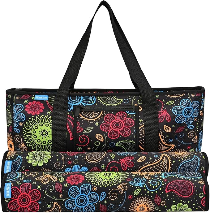 EdenRiver Mahjong Bag Stylish Tile Game Case for Tiles and Racks, Mahjong Accessories Organizer with Two Wrappers, Portable Mahjong Case Only, Ideal Mahjong Rack Bag for Women or Men (Paisley)