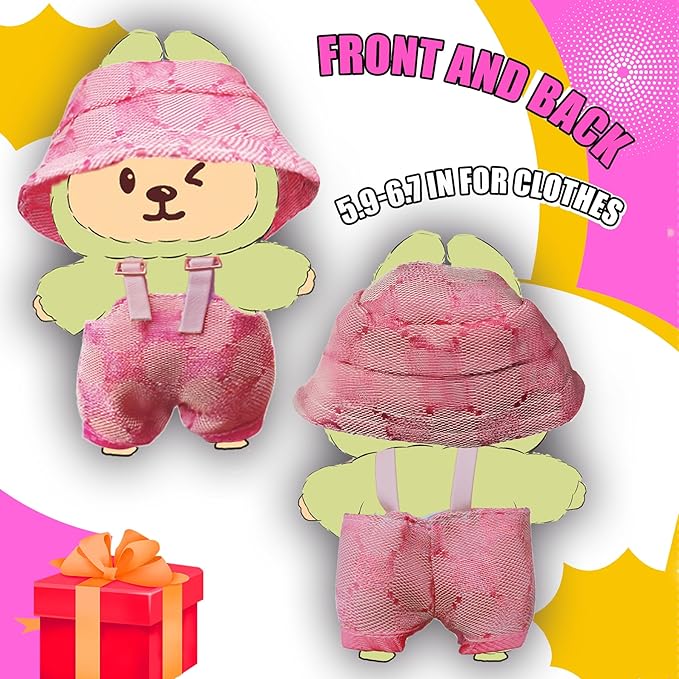 Fits 5.9-6.7 in for Clothes Doll Accessories Suit (NO Doll) Stylish Cute Clothes for Dress up Unique Style Universal Trendy Toy (P01)