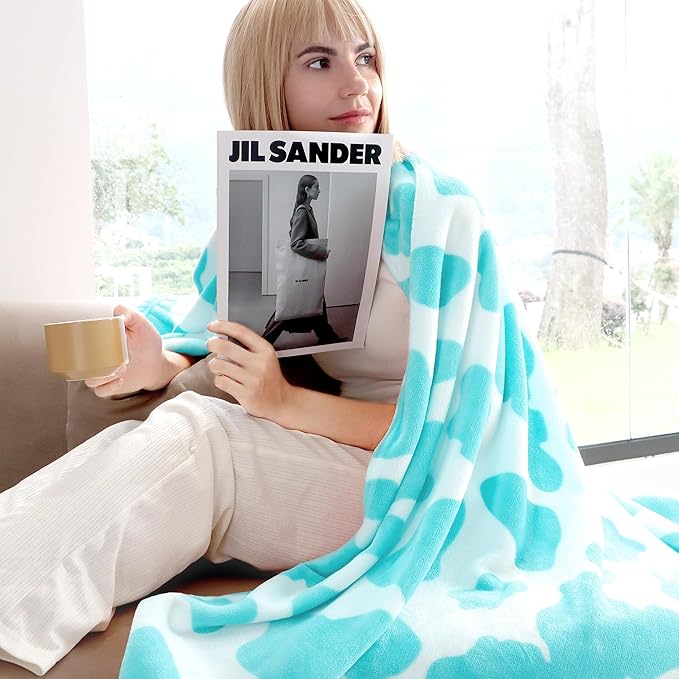 Blue Throw Blanket for Bed - Blue Gifts for Women Birthday - Teal Plush Blanket Throws for Couch Soft Cozy Fleece Bedding Decor for Teen Girls, Camping, and Travel All Season 50" x 60"