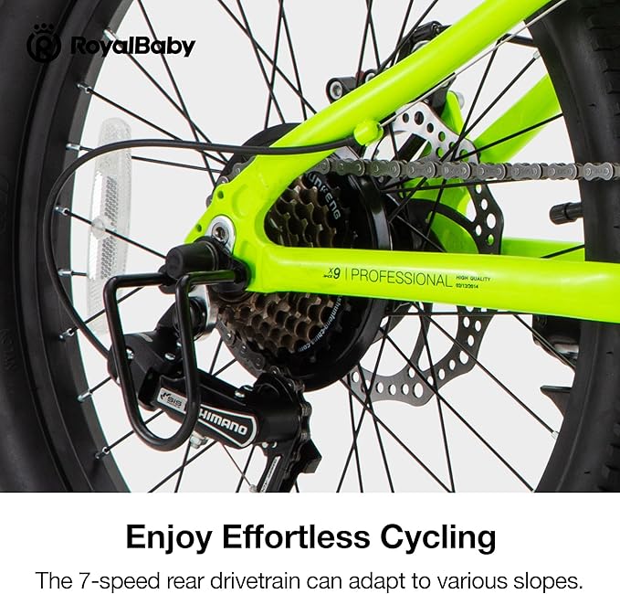 RoyalBaby Kids Mountain Bike for Boys and Girls, Ultra-Light Aluminum 20-26 Inch Wheel Bicycle for 6-14 Years Old Children, 7/21-Speeds Drivetrain