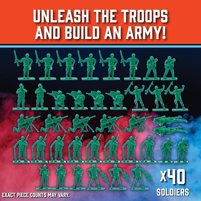 Army Men Modern Warfare Action Figures- Large 70pc Set- Military Toy World War II Soldiers Playset with Weapons, Gear, & Accessories, Combat & Army Toys for Boys- Great for Playtime, Dioramas, Gifts