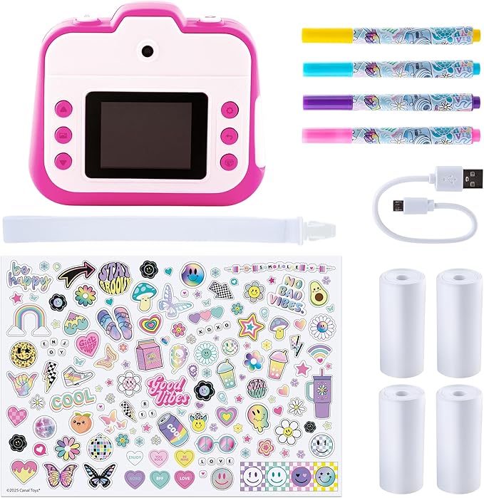Photo Creator 3-in-1 Instant Camera for Kids – Pink; Camera, Instant Printer & Photo Booth with Fun Frames & Filters