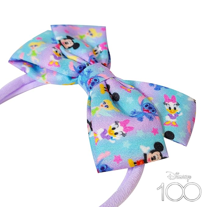 LUV HER Adorable Baby Headband Bows - Soft Elastic Hair Accessories for Girls, Printed Colorful Headbands