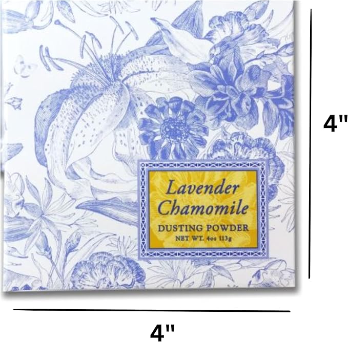 Greenwich Bay Trading Company Lavender Chamomile Dusting Powder - 4 oz, Gentle Talc-Free Body Powder with Soothing Lavender & Chamomile, Ideal for All Skin Types