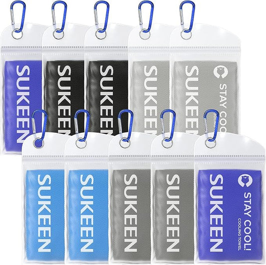 Sukeen Cooling Towels(40"x12") for Neck & Head, Soft Breathable Chilly Towel for Yoga, Golf, Gym, Camping, Running, Workout & More Activities