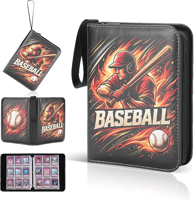 Trading Card Binder, 9-Pocket, Holds 1080 Cards, 120 Pages Side-Loading Card Album, PU Leather, Acid-Free Archival Sleeves, Durable Organizer for MTG, TCG & Sports Cards, Gift for Kids, Boys and Girls