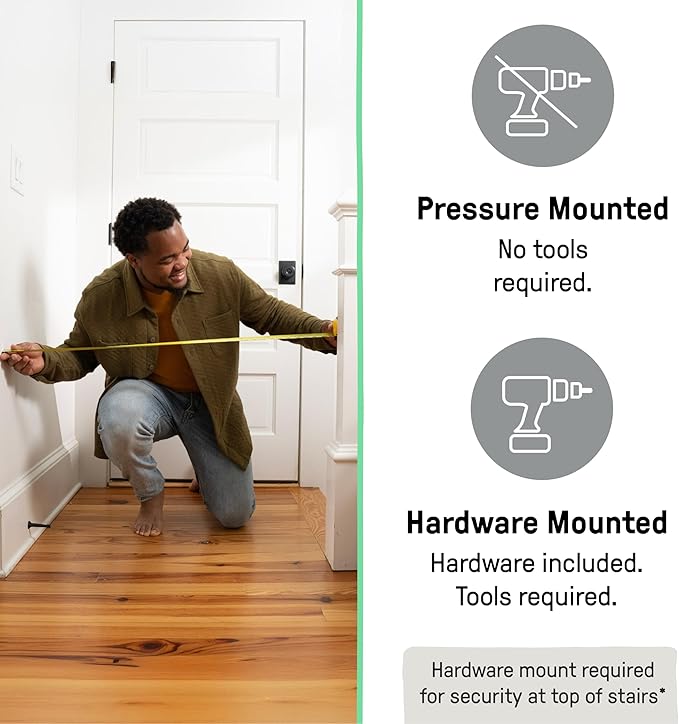 Ingenuity Easy Open Baby Gate & Dog Gate, Hands-Free Open Patent-Pending Foot Pedal, 27.5"-52" Wide, 28" Tall, Hardware or Pressure Mounted, Install in Doorway, Bottom of Stairs, or Wall - Espresso