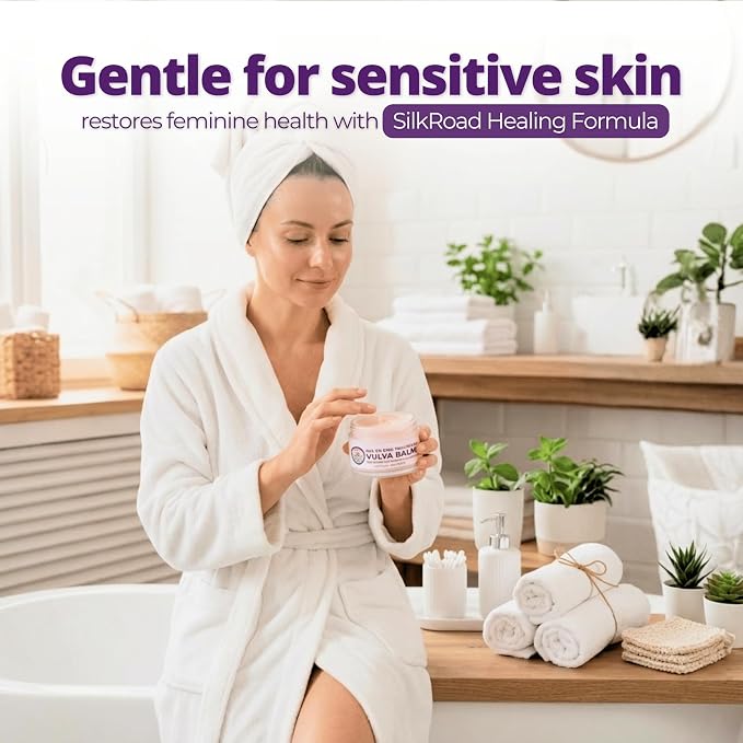 Vulva Balm (Rose & Mint, 2oz + 0.5oz) – All-in-One Organic Vaginal Moisturizer Cream with 11 Botanicals – Natural, Travel-size Vaginal Itch Cream – Hydrates & Soothes Redness, Dryness & Irritation