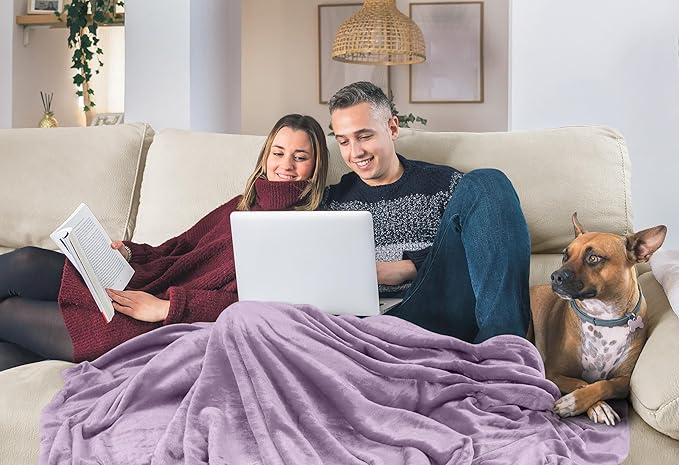 Utopia Bedding Ultra Soft Fleece Bed Blanket Twin Size Lilac (60x80 Inches) | Microfiber Plush Warm Lightweight Breathable Cozy Blanket Anti-Static, All Season Use, Gift for Women and Men