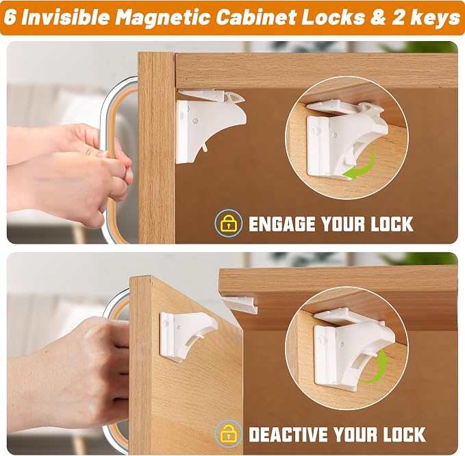 Baby Proofing Kit 112 Pack – Complete Baby Proofing Essentials Set with Magnetic Cabinet Locks, Door Lever Lock, Stove Knob Safety Covers, Corner Protectors, Outlet Plug Covers & Furniture Straps