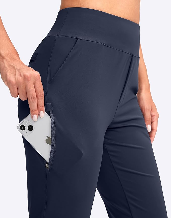 YYV Women's Golf Pants High Waist Stretch Ankle Pants with Pockets | Work Ankle Pants, Dress Pants with 4 Pockets, For Yoga Business Travel Casual