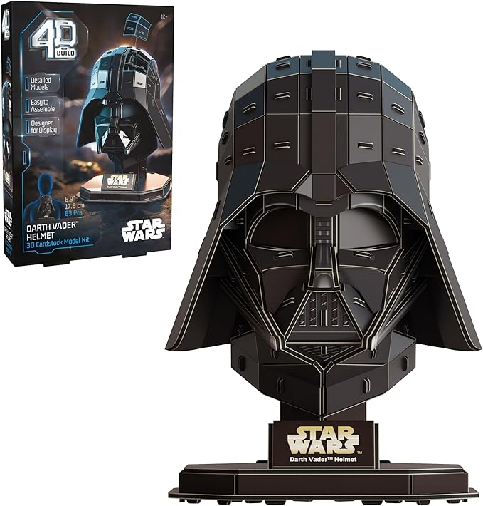 4D Build Star Wars Darth Vader Cardstock 3D Model Kit, Star Wars Gifts, Toys Desk Décor for Fans & Collectors, Adults & Teens 12+