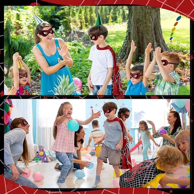 InPoTo Superhero Capes for Kids,Hero Capes and Masks Fit for 4-12years old boy and girls Dress up and Holiday Costumes.