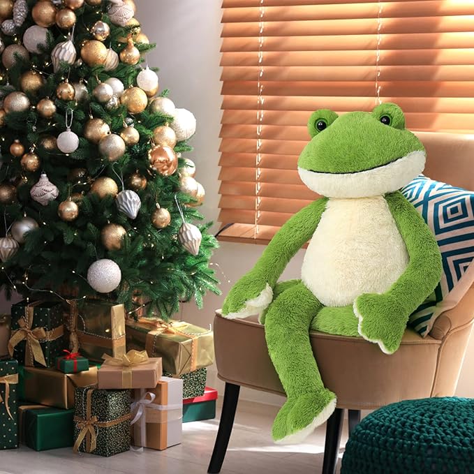 MaoGoLan Big Stuffed Frog 24 inch Giant Cute Frog Stuffed Animal for Teens Green Plush Toy for Girls Large Toad Plush Toy for Kids Birthday Gifts Themed Party Decor