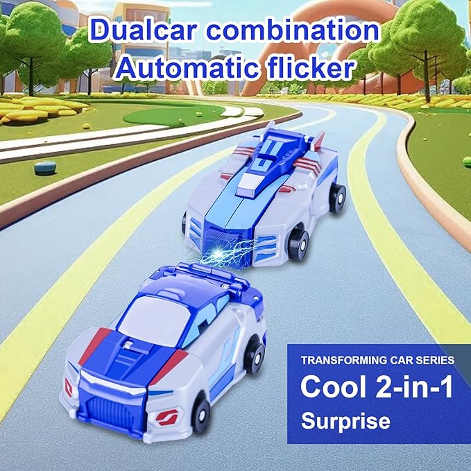 Collision Transforming Dinosaur Car Toys,2 in 1 Magnetic Cars Collision Transform into Dino Toys,Car Robot for Boys Girls Toy Age 2-12, Christmas Birthday Gift