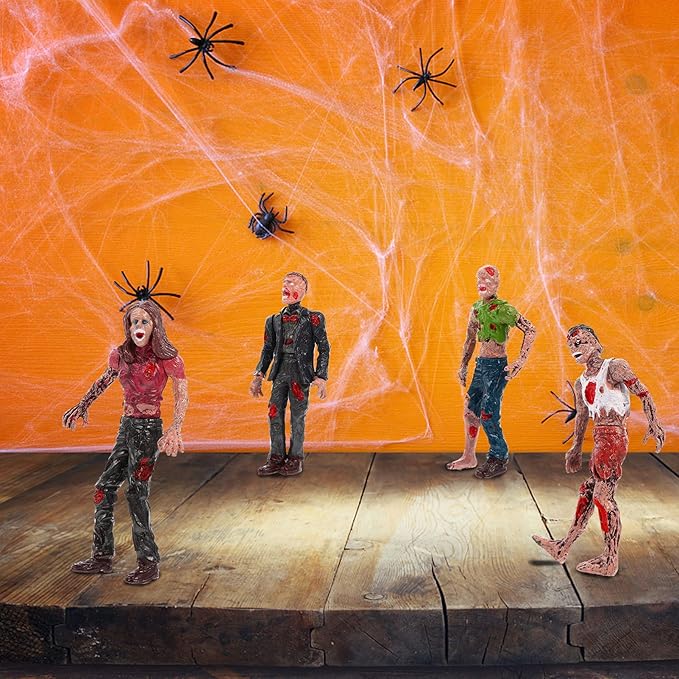 Zerodeko 12 PCS Toy Zombie Action Figures with Movable and Detachable Joints, Mini Zombie Figurines for Presents, Decoration, and Party Favors