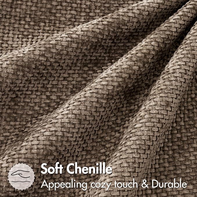 MIULEE Decorative Couch Throw Pillow Covers 18x18 Inch Brown 2 Pack | Modern Boho Accent, Soft Chenille Pillow Covers, Farmhouse Cushion Cases for Home Decor Bed Sofa Living Room