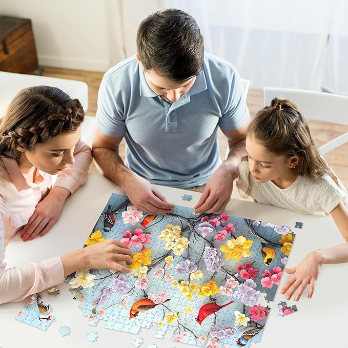 1000 Piece Puzzle for Adults, Bird Flower Puzzle, Impossible Jigsaw Puzzles 1000 Pieces for Home Decor (Flowerful Flock)