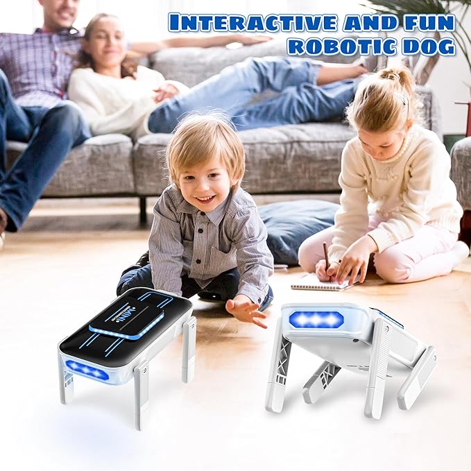 Smart Robot Dog - Interactive STEM Pet with Touch Sensors, 30+ Actions & Glowing Blue LEDs, RC Robot Toy for Kids Ages 3 and Up