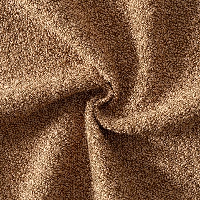 MIULEE 16x16 Decorative Lumbar Boucle Couch Pillow Covers Tobacco | Set of 2 Textured Neutral Fall Autumn Throw Pillow Covers, Accent Solid Pillowcases, Sofa Living Room Home Decor