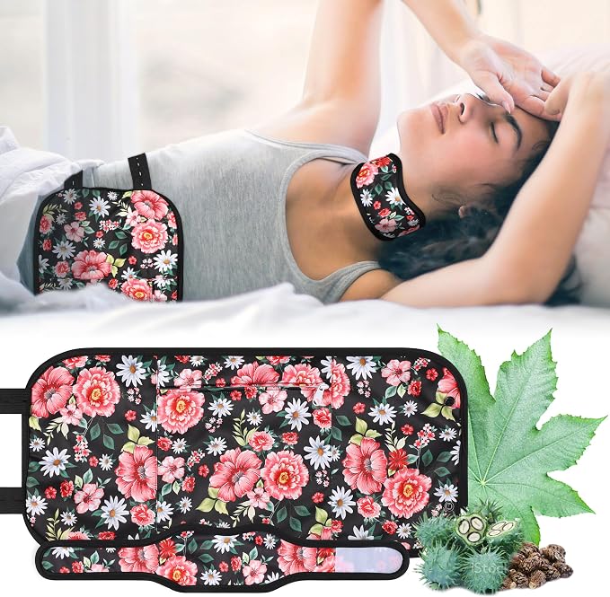 2 Pack Castor Oil Pack Wrap(Oil are Not Include), Flowers