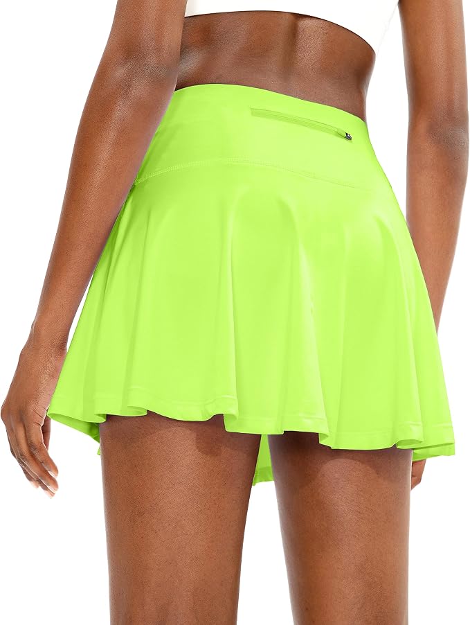 Pleated Tennis Skirt with 4 Pockets | 14", 3.5" High Waisted, Soft, Lightweight, Mesh Built-in Shorts, Dressy, Casual, Athletic, Golf, Skort for Women