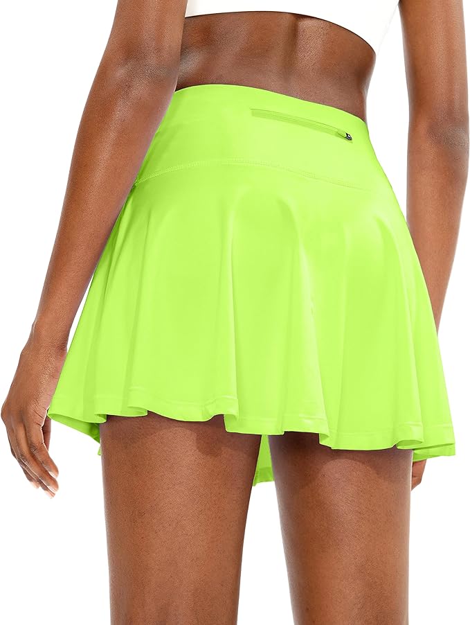 Pleated Tennis Skirt with 4 Pockets | 14", 3.5" High Waisted, Soft, Lightweight, Mesh Built-in Shorts, Dressy, Casual, Athletic, Golf, Skort for Women