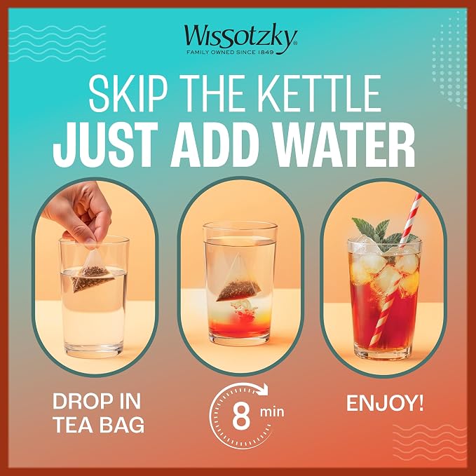 Wissotzky Cold Breeze Variety Pack, Cold Brew Iced Tea (54 Tea Bags) | Caffeine-Free | Herbal Tea | Kosher | Cold Water Brewing