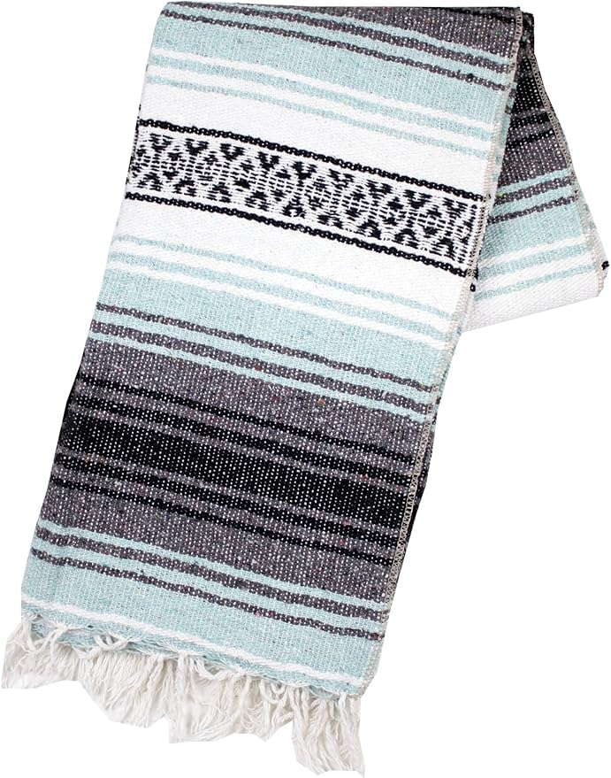 Canyon Creek Authentic Mexican Yoga Falsa Blanket (Sea Green)