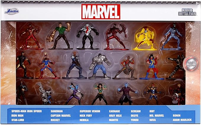 Marvel 1.65" Die-cast Metal Collectible Figures 20-Pack Wave 3, Toys for Kids and Adults