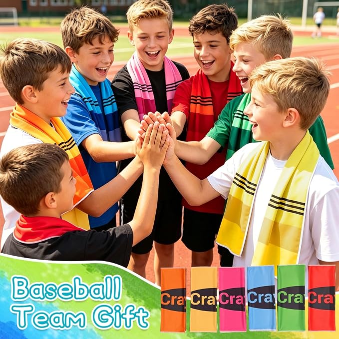 12Pcs Crayon Cooling Towels,Baseball Team Gift 40"X12" Soft and Breathable Cooling Towel Sports Towel Neck Cooling Towel,for Baseball Games Sports Beach Camping and Summer