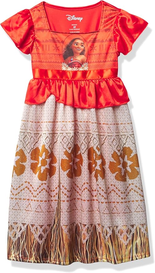 Disney Girls' Princess Dress Nightgown, Fantasy Gown, Soft & Cute Pajamas for Kids