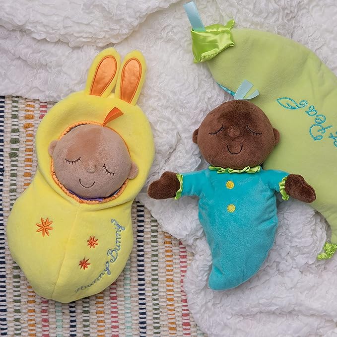 Manhattan Toy Snuggle Pod Sweet Pea Brown First Baby Doll with Cozy Sleep Sack for Ages 6 Months and Up