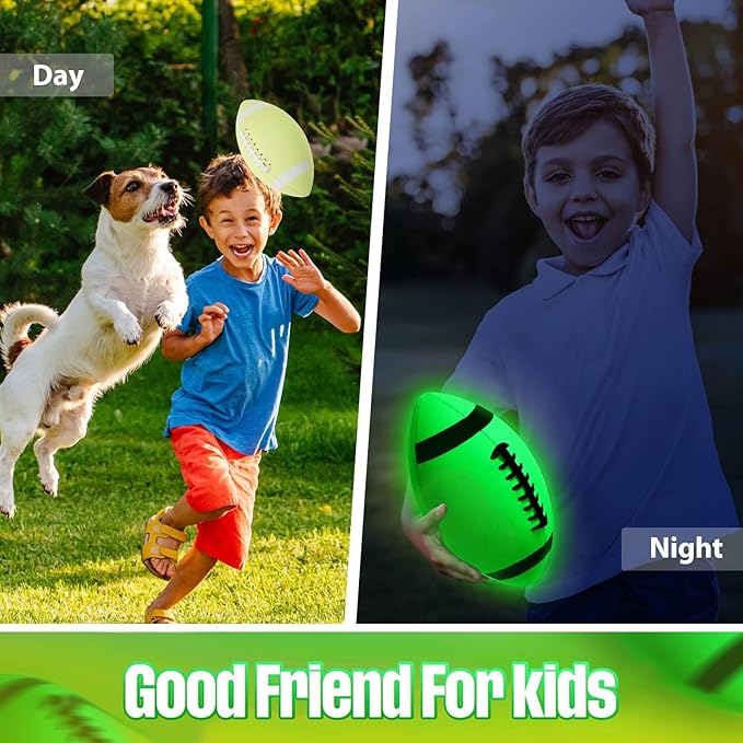 Civaner Glow in The Dark Football Light Up Youth Size for Kids Teens and Adults Junior Football Small Luminous Sports Balls Gifts for Boys School Games Outdoor Activity