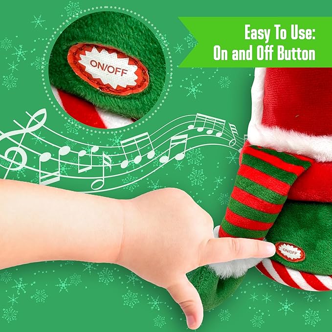 The Original Elf – Dancing Christmas Elf Doll, Singing and Talking Toy Elf for Kids, Shelf Sitter with Dangling Legs, Ideal Christmas Elf Decorations and Tree Topper, Perfect for Christmas Décor
