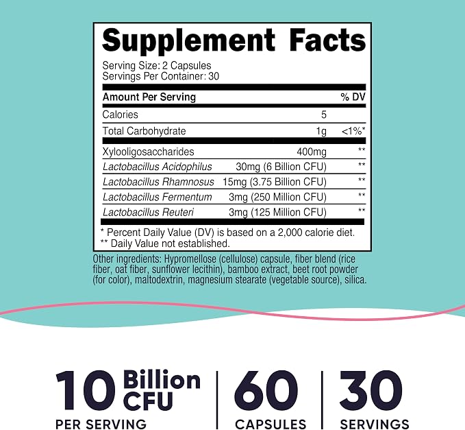 Nutricost Vaginal Probiotic for Women (10 Billion CFU) 60 Capsules | GMO-Free, Gluten-Free, 30 Servings