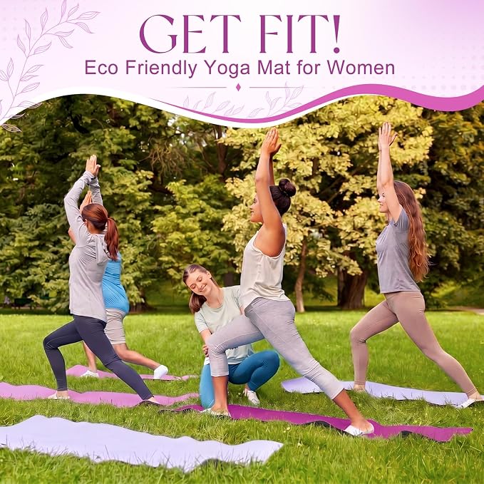 3 mm Thin Yoga Mats Bulk, Lightweight PVC Exercise Mats Non Slip Workout Fitness Pads for Yoga Pilates Stretching Classes Gym Home Studio, Easy to Clean