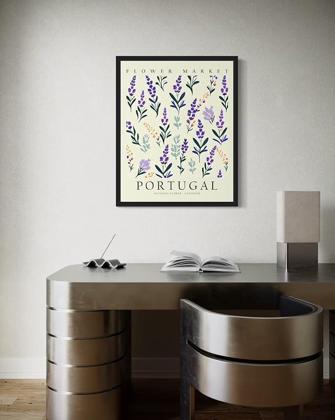 Portugal Flower Market Unframed Art Print Poster, Wall Art Floral Painting Botanical Decor for Bedroom, Kitchen, Bathroom Livingroom Decoration 82B (Portugal,10"L x 8"W, Unframed)
