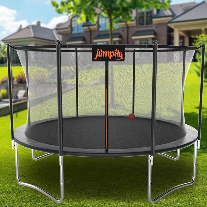 jumpfly 10/12/14FT Trampoline Net(Net Only),Trampoline Replacement Safety Enclosure,Fit for 8/6 Poles Round Frame Trampoline,Breathable&Weather-Resistant Trampoline Accessories with Adjustable Straps