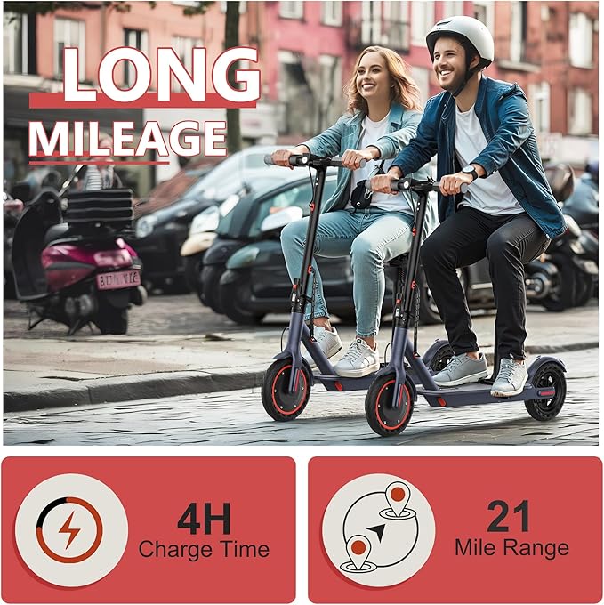 MAXSHOT Electric Scooter for Adults, 8.5/10/14" Tires, 19/22Mph, 350W/500W Motor, 21-28 Miles Range, Folding E-Scooter with Dual Suspension,APP(V1/SPRO/MAX/PRO/X1/X1PRO/PR)